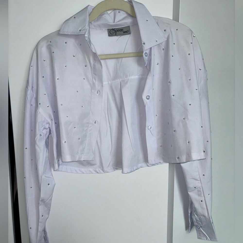 Spoon jeans. Size small. White with rhinestones.